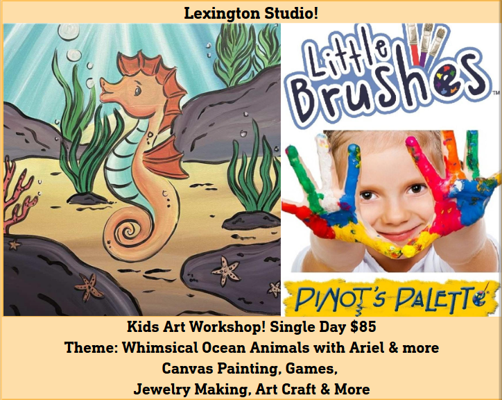 SINGLE DAY WORKSHOP $85 Theme: Whimsical Ocean Animals with Ariel & more